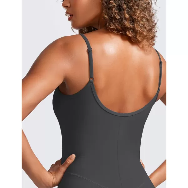 CRZ YOGA Butterluxe Jumpsuits for Women Yoga Workout Casual Romper One Piece Jumpsuit with Built in Bra LeggingsMysterious Grey