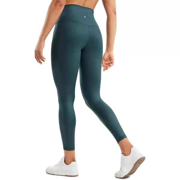 CRZ YOGA Butterluxe Matte Faux Leather Leggings for Women 25quot  High Waisted Stretch Ankle Leather Pants Pleather TightsFaux Leather Forest Dark Green Foil