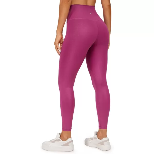 CRZ YOGA Butterluxe Matte Faux Leather Leggings for Women 25quot  High Waisted Stretch Ankle Leather Pants Pleather TightsFaux Leather Magenta Purple