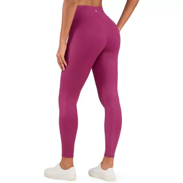 CRZ YOGA Butterluxe Matte Faux Leather Leggings for Women 265  No Front Seam High Waist Stretch Tights Pleather PantsMagenta Purple Classic Pattern