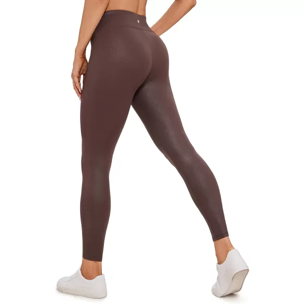 CRZ YOGA Butterluxe Matte Faux Leather Leggings for Women 265  No Front Seam High Waist Stretch Tights Pleather PantsTaupe Classic Pattern