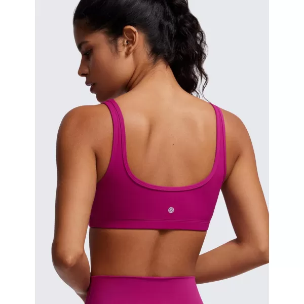 CRZ YOGA Butterluxe Mini Bra for Women  Scoop Neck Low Impact Wireless Sports Bra Yoga Cami Padded Workout BraMagenta Purple