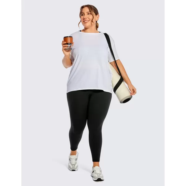 CRZ YOGA Butterluxe Plus Size Leggings for Women 25 Inches  High Waisted Buttery Soft Workout Spandex Yoga Pants 3X 4XBlack Plus Size