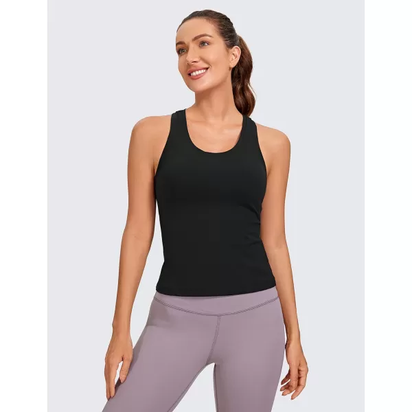 CRZ YOGA Butterluxe Racerback Workout Tank Tops for Women Sleeveless Gym Tops Athletic Yoga Shirts CamisoleBlack