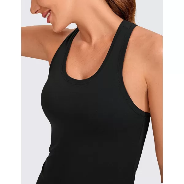 CRZ YOGA Butterluxe Racerback Workout Tank Tops for Women Sleeveless Gym Tops Athletic Yoga Shirts CamisoleBlack