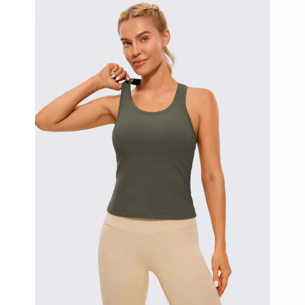 CRZ YOGA Butterluxe Racerback Workout Tank Tops for Women Sleeveless Gym Tops Athletic Yoga Shirts CamisoleLight Army Green