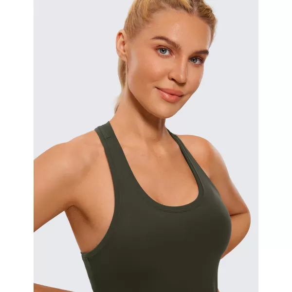 CRZ YOGA Butterluxe Racerback Workout Tank Tops for Women Sleeveless Gym Tops Athletic Yoga Shirts CamisoleOlive Green