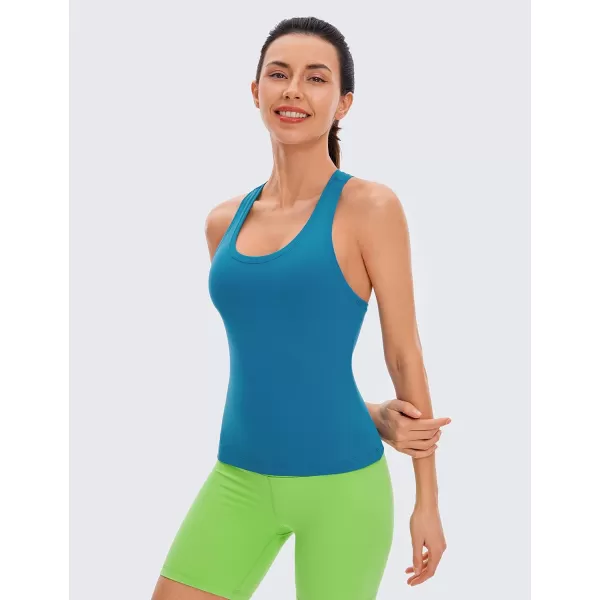 CRZ YOGA Butterluxe Racerback Workout Tank Tops for Women Sleeveless Gym Tops Athletic Yoga Shirts CamisoleSupersonic Blue