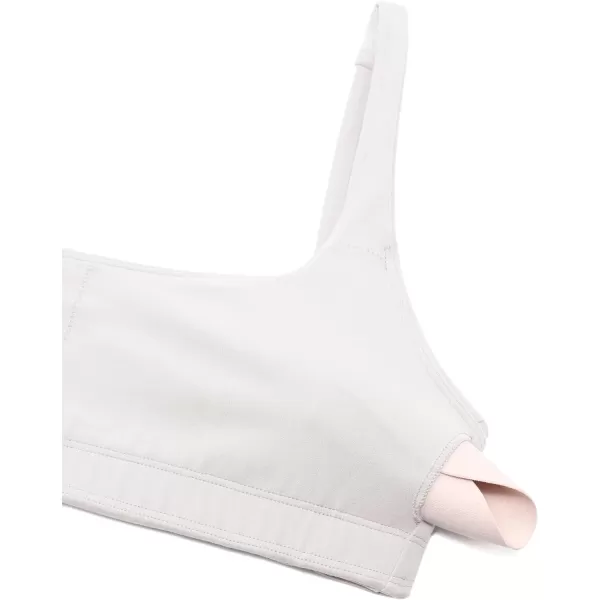 CRZ YOGA Butterluxe Spaghetti Strap Sports Bras for Women  Square Neck Yoga Wireless Bra Padded Cami Crop TopMilky White
