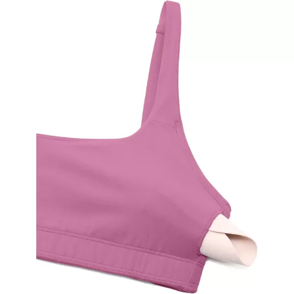 CRZ YOGA Butterluxe Spaghetti Strap Sports Bras for Women  Square Neck Yoga Wireless Bra Padded Cami Crop TopVelvet Dust
