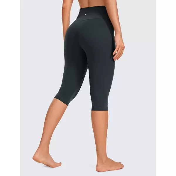 CRZ YOGA Butterluxe Womens Capri Leggings  145 Knee Length High Waisted Summer Workout Short Leggings Buttery Soft PantsDark Green