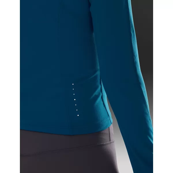 CRZ YOGA Butterluxe Womens Cropped Slim Fit Workout Jackets  Weightless Track Athletic Full Zip Jacket with Thumb HolesSupersonic Blue