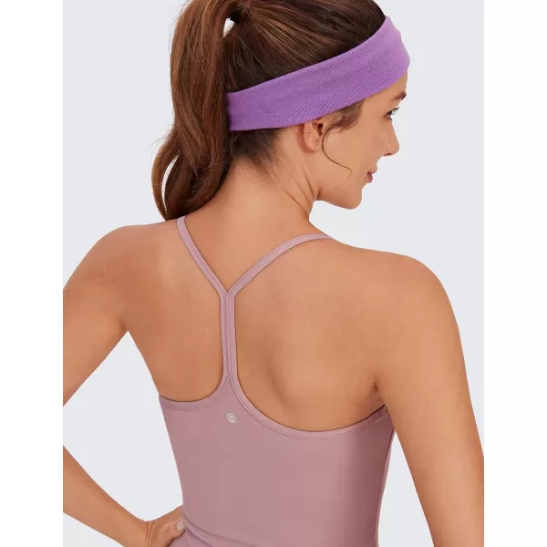 CRZ YOGA Butterluxe Womens Racerback Tank Top with Built in Bra  Spaghetti Thin Strap Padded Workout Slim Yoga CamisoleRose Fragrant Purple