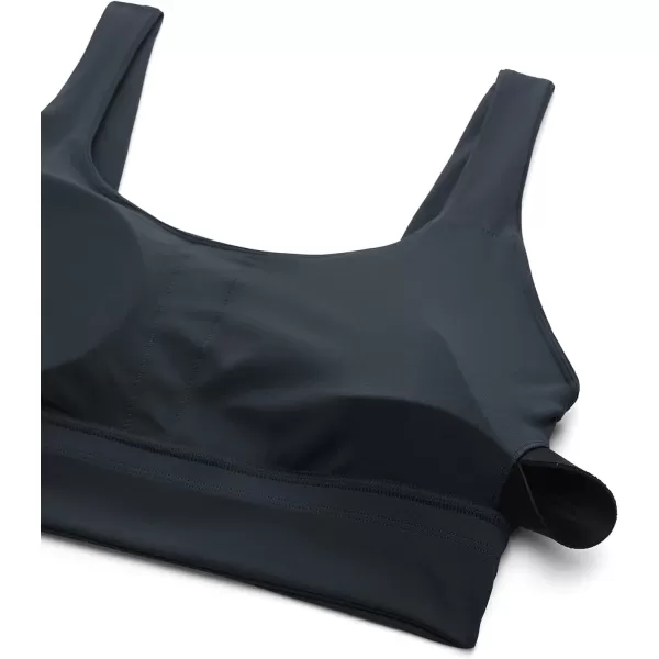 CRZ YOGA Butterluxe Womens U Back Sports Bra  Scoop Neck Padded Low Impact Workout Yoga Bra with Built in BraTrue Navy