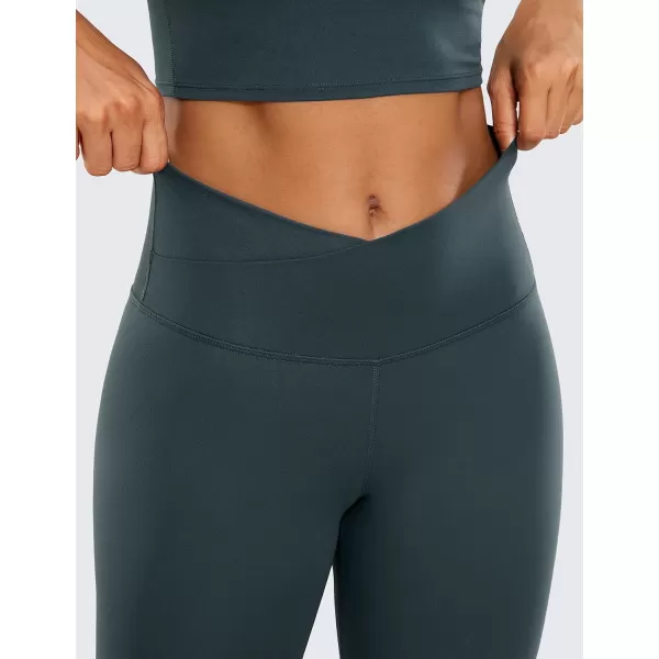 CRZ YOGA Butterluxe Womens V Cross Waist Workout Leggings 265  Crossover High Waist Long Gym Lounge Yoga Pants265 Height 54  57 Forest Dark Green