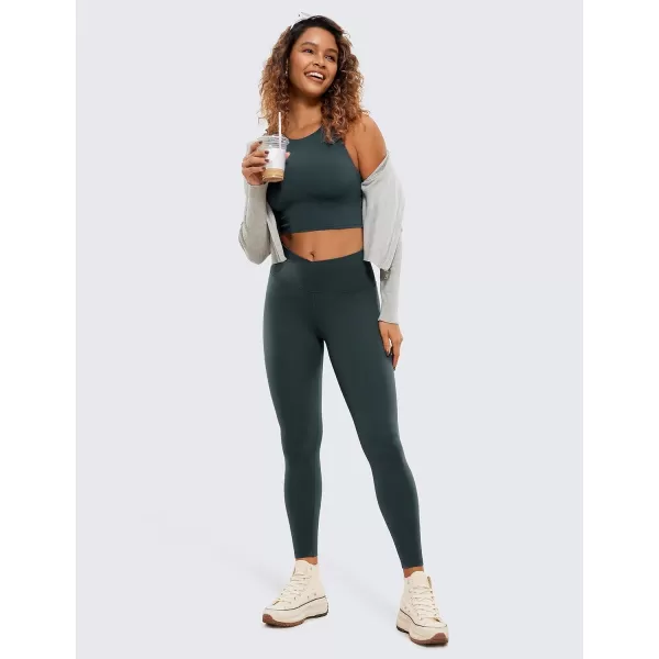 CRZ YOGA Butterluxe Womens V Cross Waist Workout Leggings 265  Crossover High Waist Long Gym Lounge Yoga Pants265 Height 54  57 Forest Dark Green