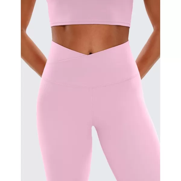CRZ YOGA Butterluxe Womens V Cross Waist Workout Leggings 265  Crossover High Waist Long Gym Lounge Yoga Pants265 Height 54  57 Pink Peony