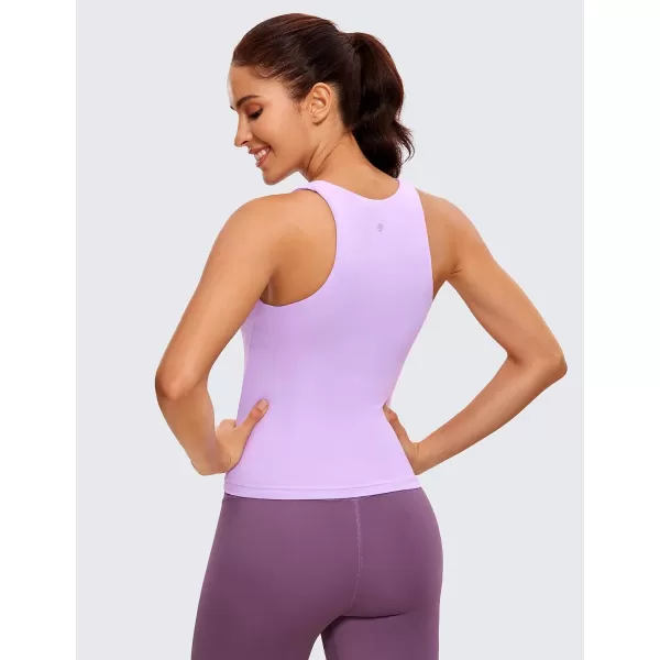 CRZ YOGA Butterluxe Womens V Neck Workout Tank Tops with Built in Bras  Sleeveless Padded Racerback Yoga Athletic CamisoleElfin Purple