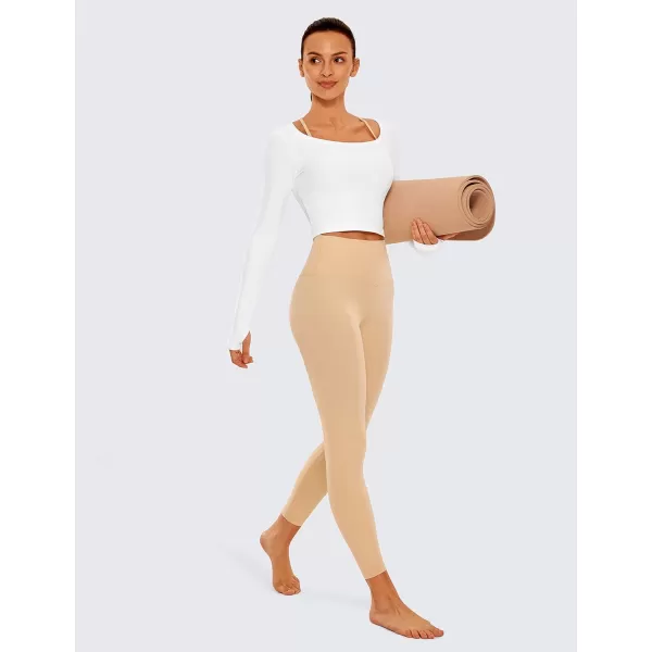 CRZ YOGA Butterluxe Womens Workout Leggings 265 Full Length High Waisted Yoga Pants Buttery Soft Athletic Gym Lounge265 Height 53  57 Tan Milkshake