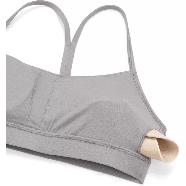 CRZ YOGA Butterluxe Womens Y Back Sports Bra  Padded Racerback Low Impact Spaghetti Thin Strap Workout Yoga BraGull Gray