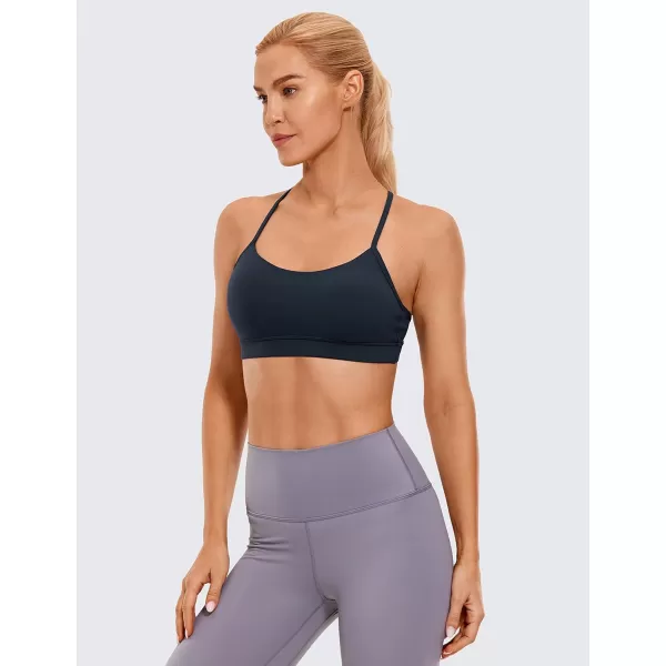 CRZ YOGA Butterluxe Womens Y Back Sports Bra  Padded Racerback Low Impact Spaghetti Thin Strap Workout Yoga BraTrue Navy