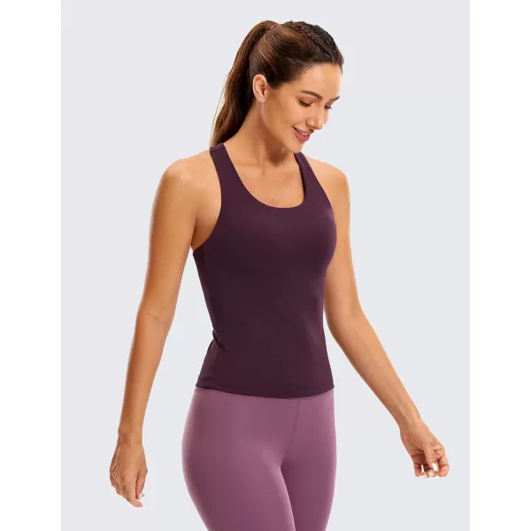 CRZ YOGA Butterluxe Workout Tank Tops for Women Built in Shelf Bras Padded  Racerback Athletic Spandex Yoga CamisoleDeep Purple