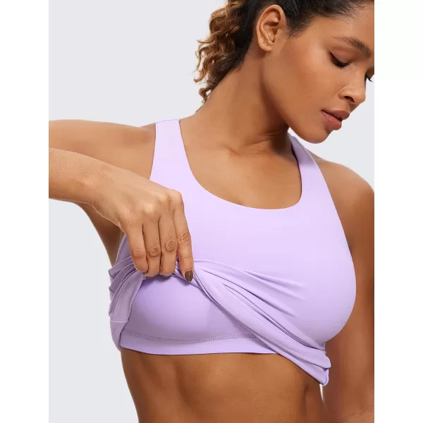 CRZ YOGA Butterluxe Workout Tank Tops for Women Built in Shelf Bras Padded  Racerback Athletic Spandex Yoga CamisoleElfin Purple