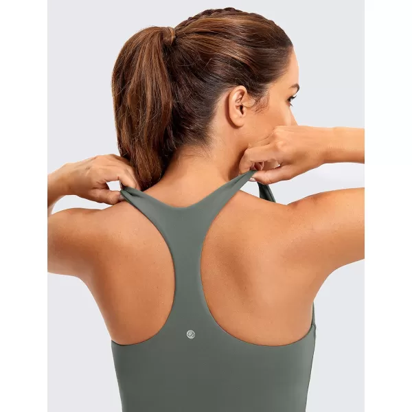 CRZ YOGA Butterluxe Workout Tank Tops for Women Built in Shelf Bras Padded  Racerback Athletic Spandex Yoga CamisoleGrey Sage