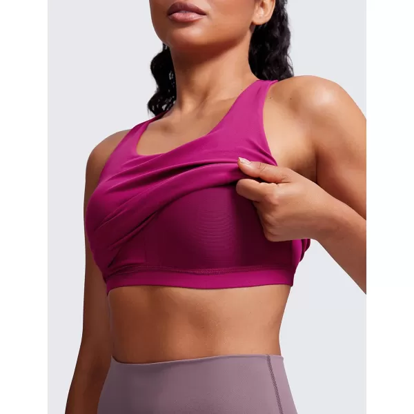 CRZ YOGA Butterluxe Workout Tank Tops for Women Built in Shelf Bras Padded  Racerback Athletic Spandex Yoga CamisoleMagenta Purple