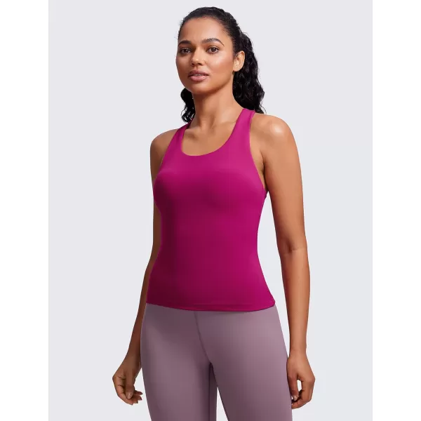 CRZ YOGA Butterluxe Workout Tank Tops for Women Built in Shelf Bras Padded  Racerback Athletic Spandex Yoga CamisoleMagenta Purple