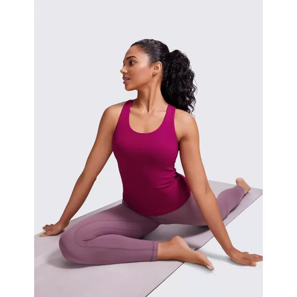 CRZ YOGA Butterluxe Workout Tank Tops for Women Built in Shelf Bras Padded  Racerback Athletic Spandex Yoga CamisoleMagenta Purple