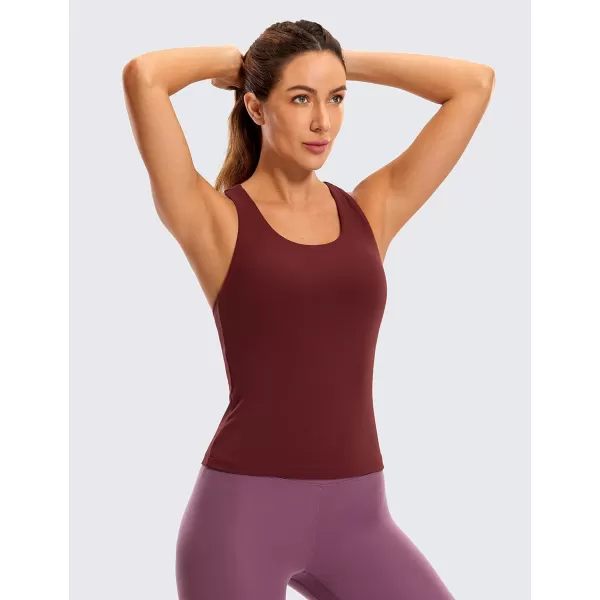 CRZ YOGA Butterluxe Workout Tank Tops for Women Built in Shelf Bras Padded  Racerback Athletic Spandex Yoga CamisoleNoctilucence Red