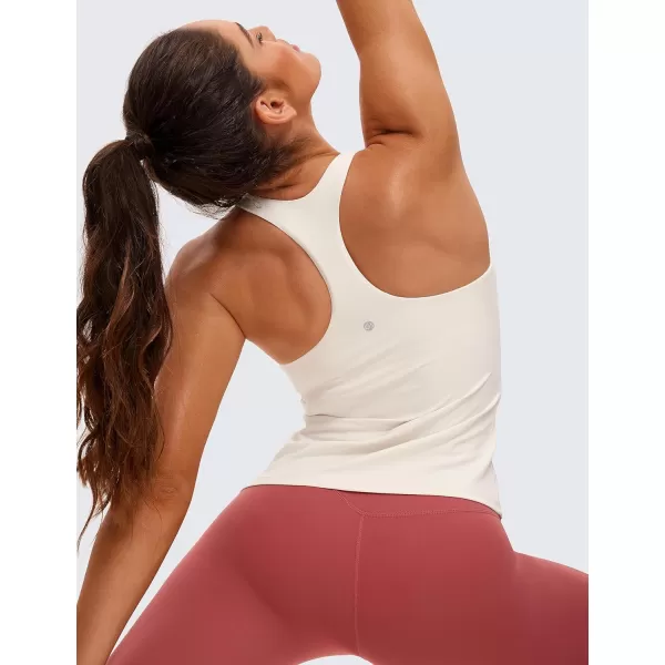 CRZ YOGA Butterluxe Workout Tank Tops for Women Built in Shelf Bras Padded  Racerback Athletic Spandex Yoga CamisoleWhite Apricot