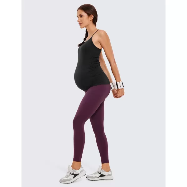 CRZ YOGA Butterluxe Y Back Maternity Tank Top for Women Ruched Pregnancy Basic Tops Sleeveless Athletic Yoga Shirts CamisoleBlack