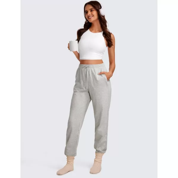 CRZ YOGA Cinch Bottom Sweatpants Women High Waisted Thick Cotton Sweat Pants with Pockets Casual Lounge Athletic JoggersDove Grey Heather