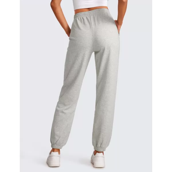 CRZ YOGA Cinch Bottom Sweatpants Women High Waisted Thick Cotton Sweat Pants with Pockets Casual Lounge Athletic JoggersDove Grey Heather