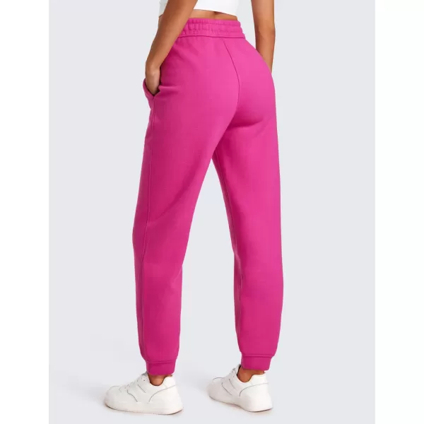 CRZ YOGA Cotton Fleece Lined Sweatpants Women High Waisted Warm Casual Lounge Jogger Pants with PocketsHibiscus Purple