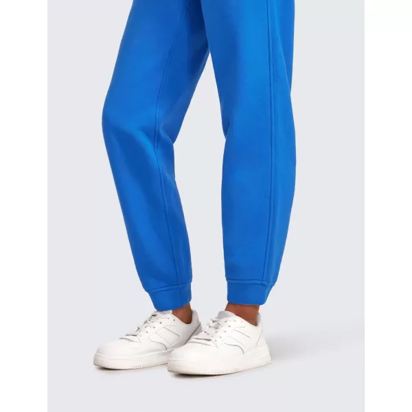 CRZ YOGA Cotton Fleece Lined Sweatpants Women High Waisted Warm Casual Lounge Jogger Pants with PocketsSparkle Blue