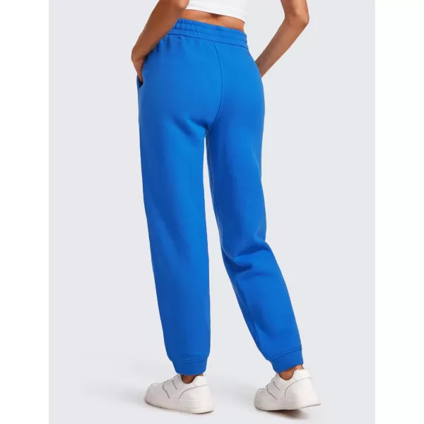 CRZ YOGA Cotton Fleece Lined Sweatpants Women High Waisted Warm Casual Lounge Jogger Pants with PocketsSparkle Blue