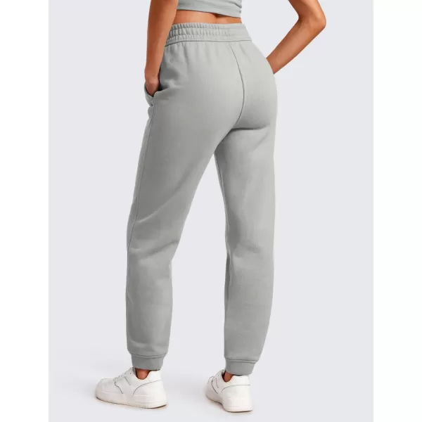 CRZ YOGA Cotton Fleece Lined Sweatpants Women High Waisted Warm Casual Lounge Jogger Pants with PocketsSterling