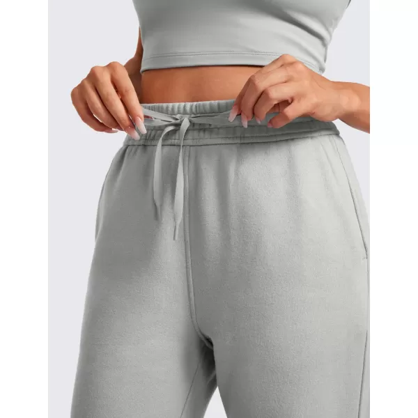 CRZ YOGA Cotton Fleece Lined Sweatpants Women High Waisted Warm Casual Lounge Jogger Pants with PocketsSterling