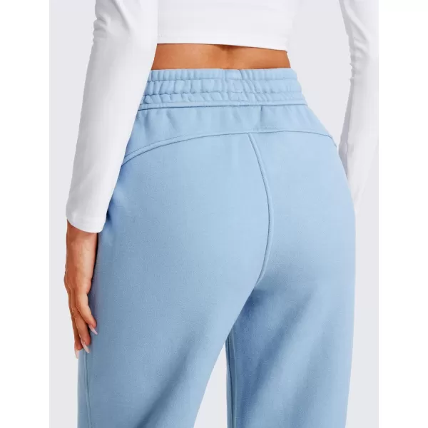 CRZ YOGA Cotton Fleece Lined Sweatpants Women Straight Leg Casual Lounge Sweat Pants for WomenCambric Blue