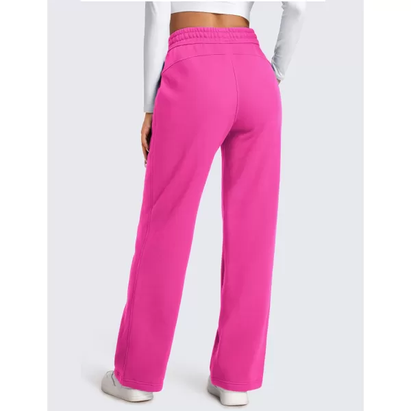 CRZ YOGA Cotton Fleece Lined Sweatpants Women Straight Leg Casual Lounge Sweat Pants for WomenHibiscus Purple