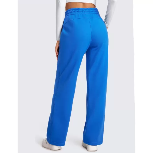 CRZ YOGA Cotton Fleece Lined Sweatpants Women Straight Leg Casual Lounge Sweat Pants for WomenSparkle Blue