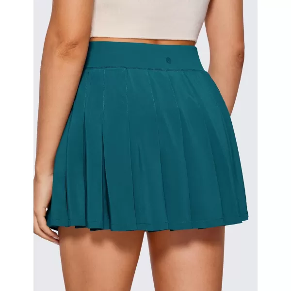 CRZ YOGA Cute Pleated Skirts for Women High Waisted Tennis Golf Skorts with Pockets Casual Athletic Workout SkaterBorealis Green