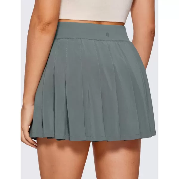 CRZ YOGA Cute Pleated Skirts for Women High Waisted Tennis Golf Skorts with Pockets Casual Athletic Workout SkaterGrey Sage