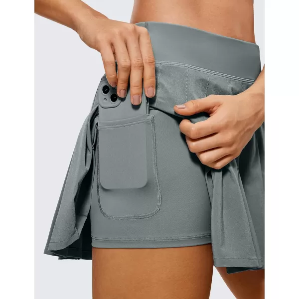 CRZ YOGA Cute Pleated Skirts for Women High Waisted Tennis Golf Skorts with Pockets Casual Athletic Workout SkaterGrey Sage