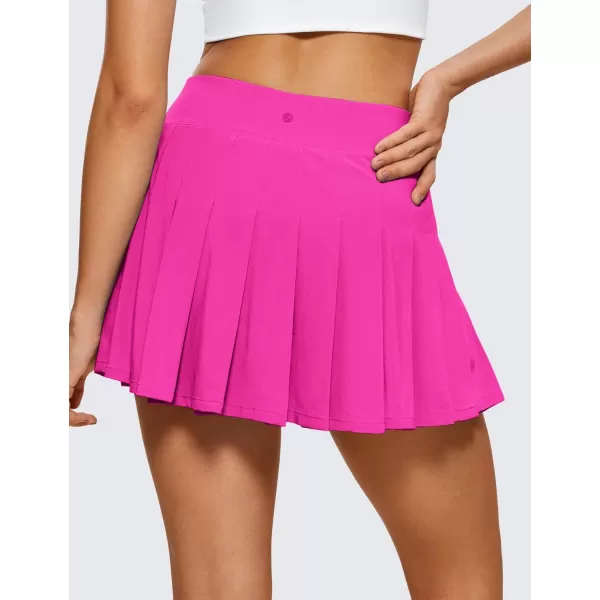 CRZ YOGA Cute Pleated Skirts for Women High Waisted Tennis Golf Skorts with Pockets Casual Athletic Workout SkaterHibiscus Purple