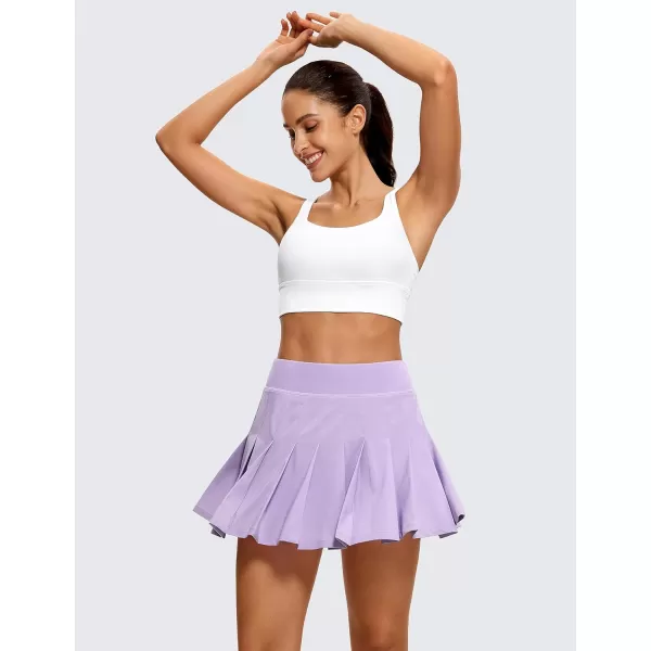 CRZ YOGA Cute Pleated Skirts for Women High Waisted Tennis Golf Skorts with Pockets Casual Athletic Workout SkaterLilac