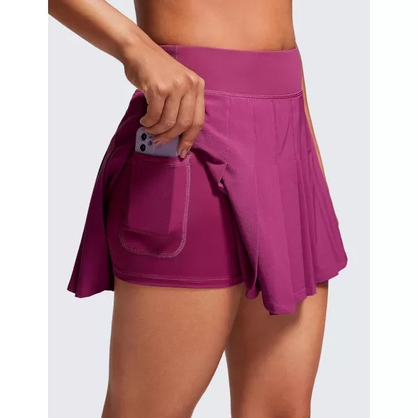 CRZ YOGA Cute Pleated Skirts for Women High Waisted Tennis Golf Skorts with Pockets Casual Athletic Workout SkaterMagenta Purple